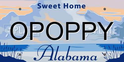 OPOPPY Alabama License Plate