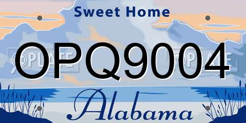 OPQ9004 Alabama License Plate