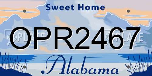 OPR2467 Alabama License Plate