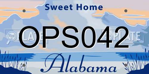 OPS042 Alabama License Plate