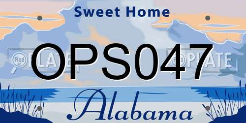 OPS047 Alabama License Plate