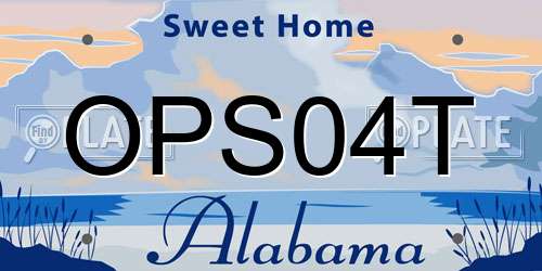 OPS04T Alabama License Plate