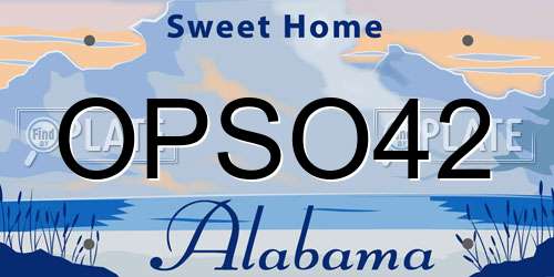 OPSO42 Alabama License Plate