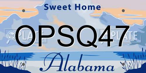 OPSQ47 Alabama License Plate