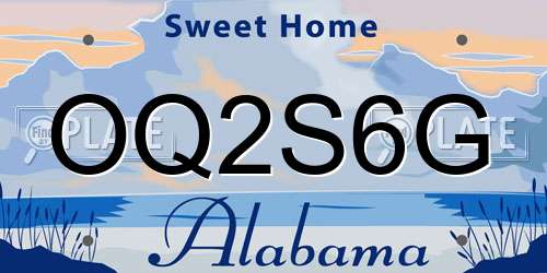 OQ2S6G Alabama License Plate