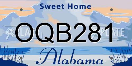 OQB281 Alabama License Plate