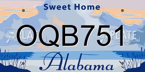 OQB751 Alabama License Plate