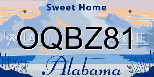 OQBZ81 Alabama License Plate