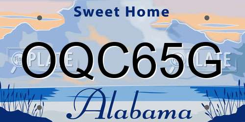 OQC65G Alabama License Plate