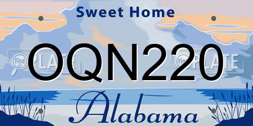 OQN220 Alabama License Plate