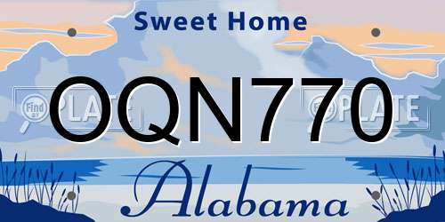 OQN770 Alabama License Plate