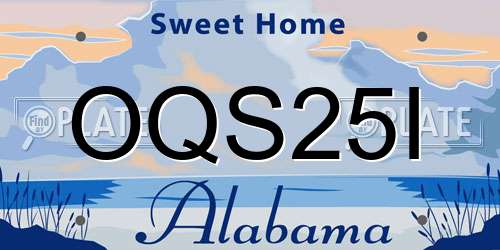 OQS25I Alabama License Plate
