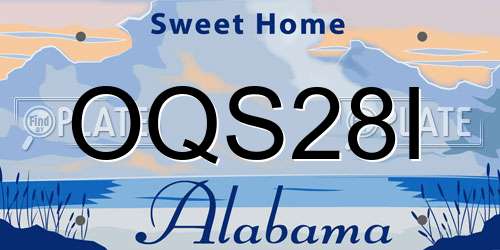 OQS28I Alabama License Plate
