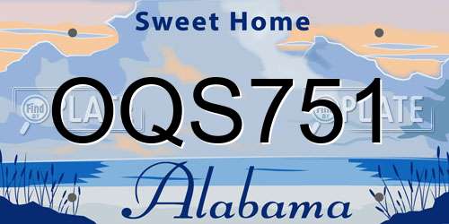OQS751 Alabama License Plate