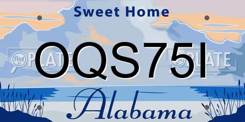 OQS75I Alabama License Plate