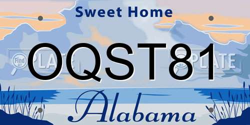 OQST81 Alabama License Plate