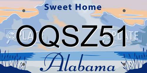 OQSZ51 Alabama License Plate