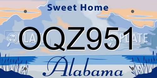 OQZ951 Alabama License Plate
