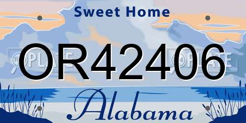 OR42406 Alabama License Plate