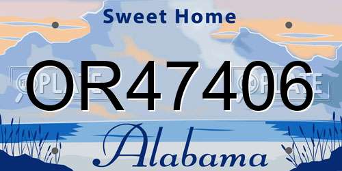 OR47406 Alabama License Plate