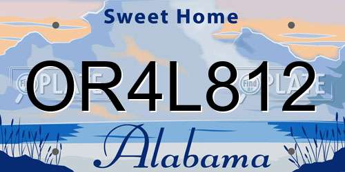 OR4L812 Alabama License Plate