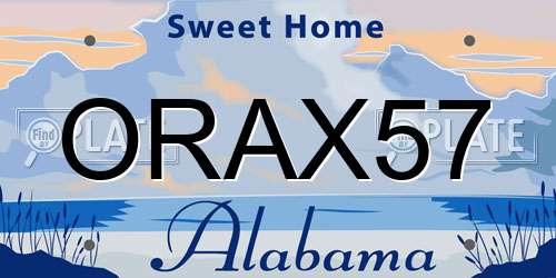 ORAX57 Alabama License Plate