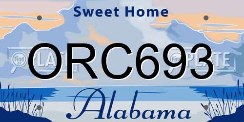 ORC693 Alabama License Plate