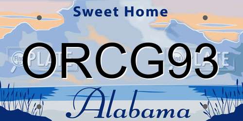 ORCG93 Alabama License Plate