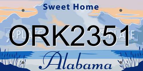 ORK2351 Alabama License Plate
