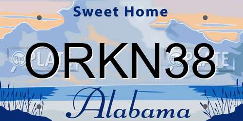 ORKN38 Alabama License Plate