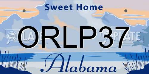 ORLP37 Alabama License Plate