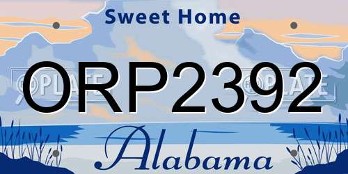 ORP2392 Alabama License Plate