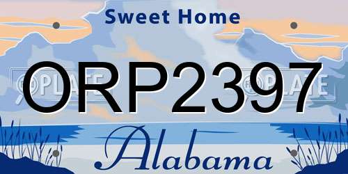 ORP2397 Alabama License Plate