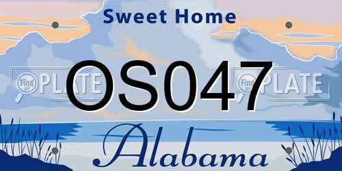 OS047 Alabama License Plate