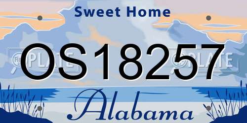 OS18257 Alabama License Plate