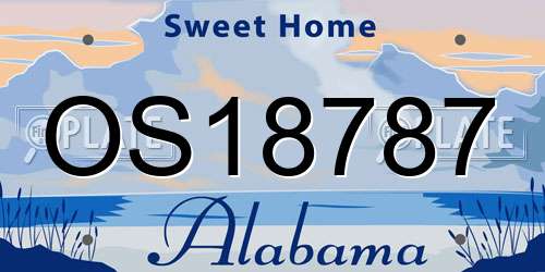 OS18787 Alabama License Plate