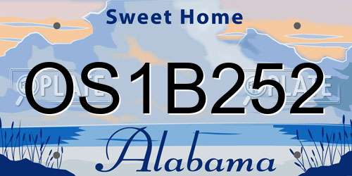 OS1B252 Alabama License Plate