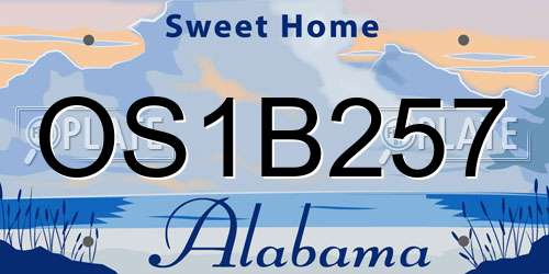 OS1B257 Alabama License Plate