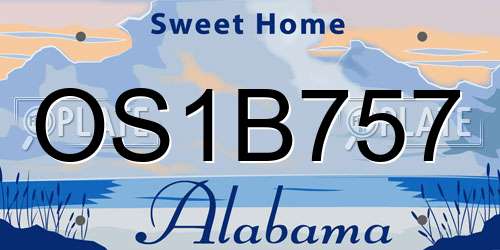 OS1B757 Alabama License Plate