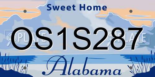 OS1S287 Alabama License Plate