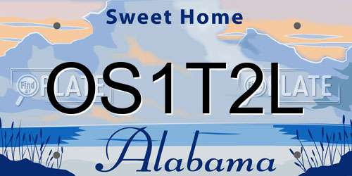 OS1T2L Alabama License Plate