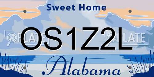 OS1Z2L Alabama License Plate