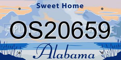 OS20659 Alabama License Plate
