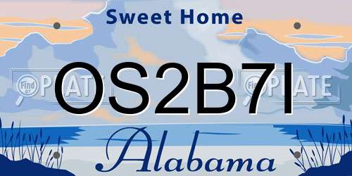 OS2B7I Alabama License Plate