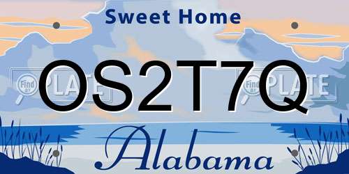 OS2T7Q Alabama License Plate