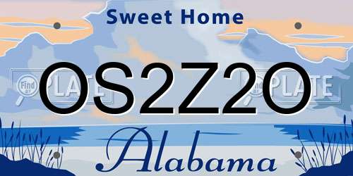 OS2Z2O Alabama License Plate