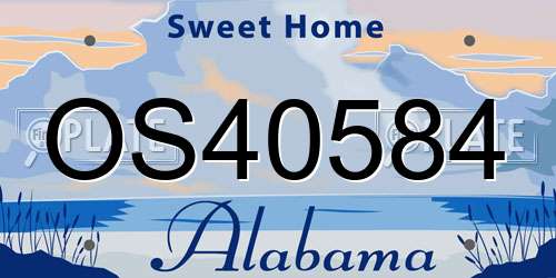 OS40584 Alabama License Plate