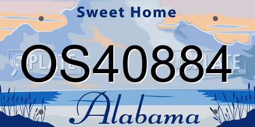 OS40884 Alabama License Plate