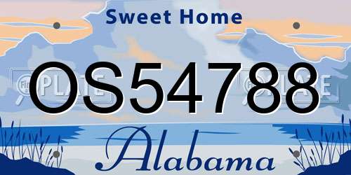 OS54788 Alabama License Plate