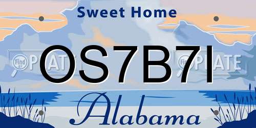OS7B7I Alabama License Plate